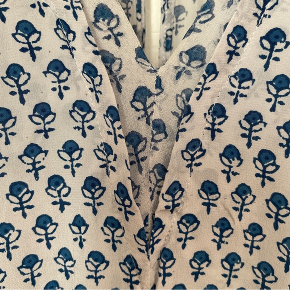 Rebecca Taylor Silk Blue and White Patterned Dress - Picture 7 of 11